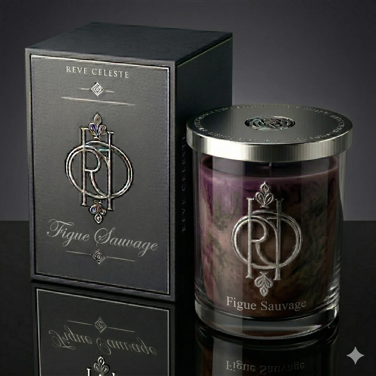 Figue Sauvage candle in clear vessel