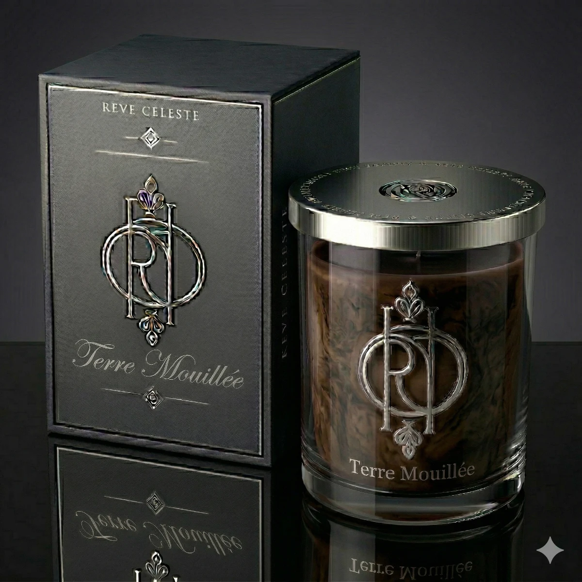 Terre Mouillée candle in earth-toned vessel